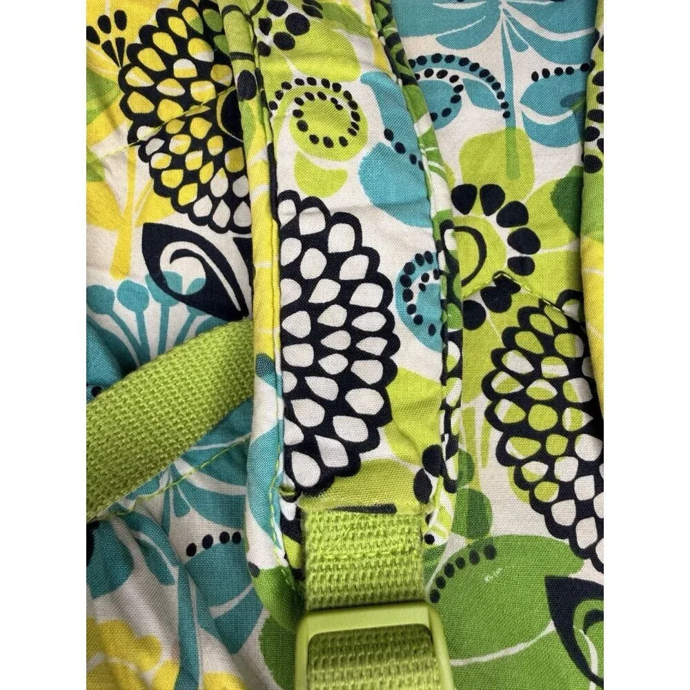 Vera Bradley Retired Floral Quilted Backpack – Green/Blue